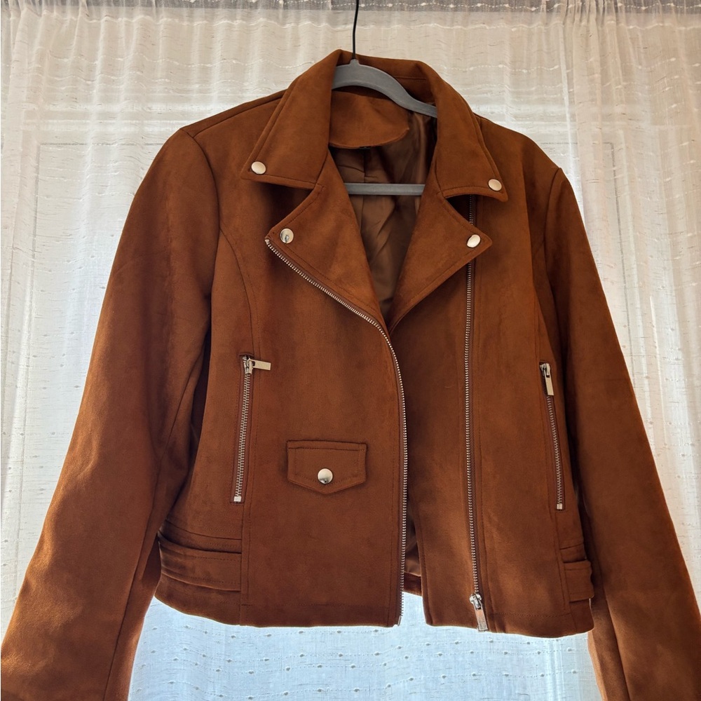 Faux Brown Suede Women's Jacket